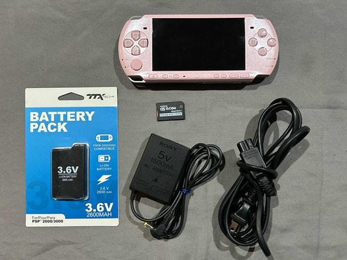 Psp Slim Modelo 3000 Blossom Pink Y 64gb Llena De Juegos