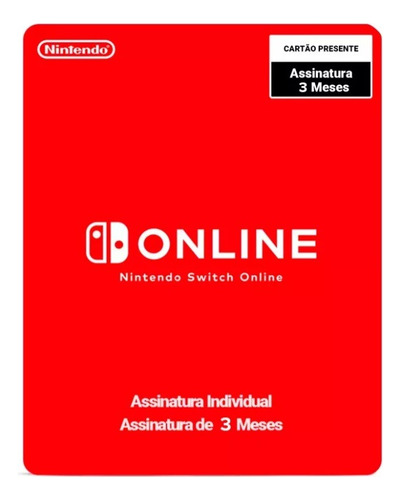 Cartão Nintendo Switch Online 3 Meses - Envio Imediato