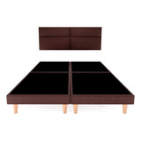 Recamara Base Cama Box Cabecera Cairo Chocolate King Size Color Marrón