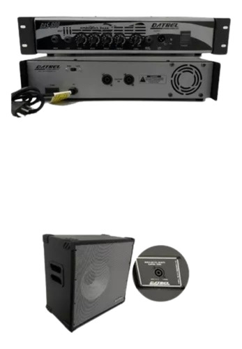 Kit Amplificador Bas800 E Cubo Passivo Bas1x15 Datrel 800w 