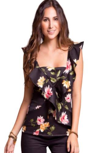 Blusa Para Dama Manga Sisa Bolero Elegancia Estampado Floral