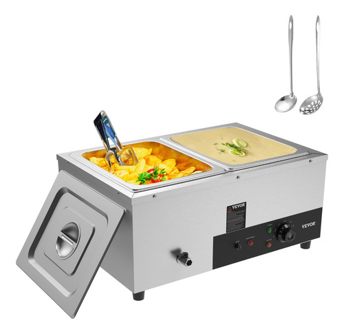 Calentador De Alimento Baño Maria 1500w 2 Ollas 86-185°f 