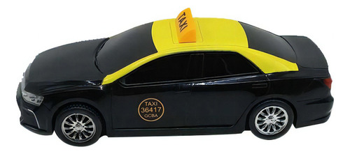 Taxi Auto A Fricción Grande Faydi Color Negro Y Amarillo
