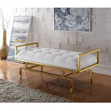 Iconic Home Bruno - Banco De Patas De Metal Dorado Con Asien