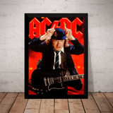 Poster Com Moldura Acdc Angus Young Rock Quadro