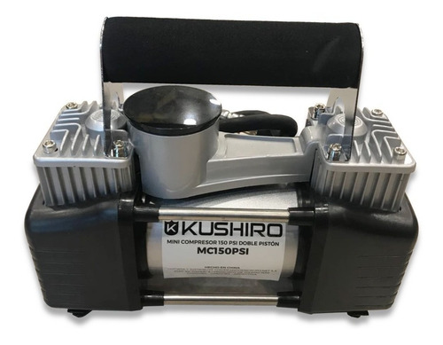 Compresor De Aire Mini A Batería Portátil Kushiro Mc150psi 0.5l 25hp Plateado/negro