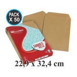 Sobres Manila Kraft Madera 22,9x32,4 Para Papel A4 Pack X50