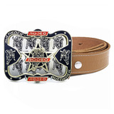 Cinto Cowboy Barretos + Fivela Country Grande Rodeio Touro