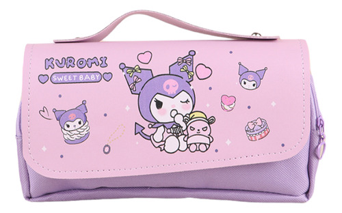 Estuche Escolar Doble Diseño Kuromi De Hello Kitty Niña