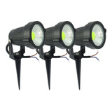 Kit 3 Luminária Spot 5w 110v 220v P/jardim Led Super Potente