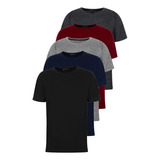 Kit Com 5 Camisetas Camisa Masculina Slim Fit Básica Lisa 