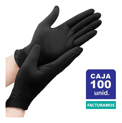 Guantes De Nitrilo Negro Caja 100 Un