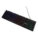 Teclado Gamer Red Español España Color Negro Con Luz Rainbow