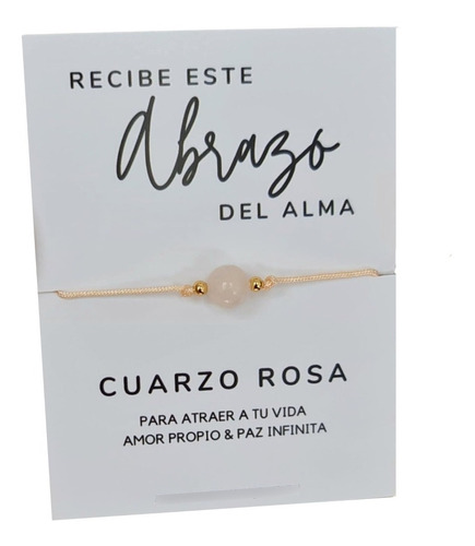 Pulsera Hilo Cuarzo Rosa Piedra Del Amor Chakras Amuleto 