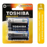 Pilhas Grande Tipo D Baterias Alcalinas Toshiba  Com 2 Un
