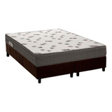 Cama Box Queen: Colchão D45 Ortobom Light+base Crc Suede Mar