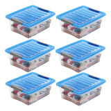 Organizador Plástico X6 Con Tapa 10 Litros Caja Transparente