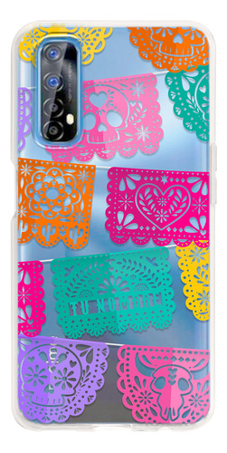 Funda Para Realme  Mujer Papel Picado Calaveras Con Nombre