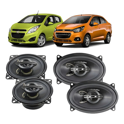 Paquete De 4 Bocinas Para Spark Matiz Beat Audiobahn 4 Y 4x6 Negro | Envío gratis