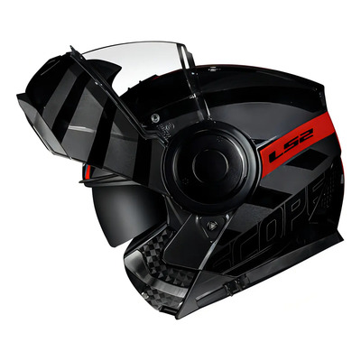 Casco Ls2 Scope Ff902 Hamr Red Robocop Articulado Color Negro\u002FRojo Brillante Casco Talla 56 | Envío gratis