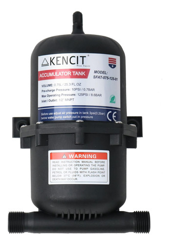 Kencit Tanque Acumulador Prepresurizado (0.75l, 125psi)