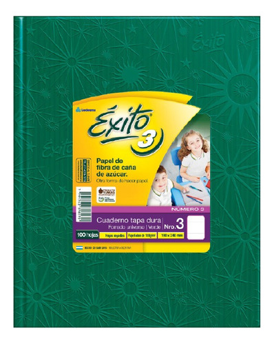 Cuaderno Éxito E3 Tapa Dura 100 Hojas Rayadas Verde