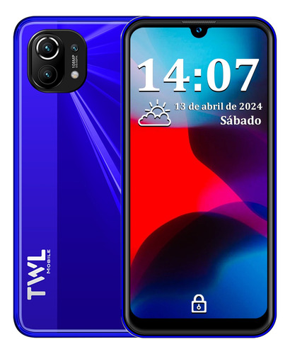 Twl F1x Teléfono Dual Sim 2gb Ram+16gb Soporte Expansión 128 Gb Hd Pantalla 6.26 Pulgadas Smartphone Con Reconocimiento Facial 3500 Mah Azul