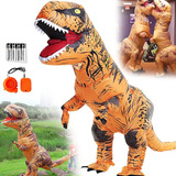 Disfraz Inflable Dinosaurio T-rex Jurassic Con Bomba De Aire Y Caja De Batería+pilas Aa*4 Para Fiesta/halloween/navidad/adulto/disfraz Hombre Muje