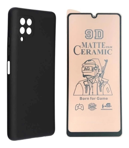 Silicone Case + Vidrio Cerámica Para Samsung Galaxy A22 4g