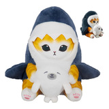 Peluche De Gato Tiburón Kawaii, Regalo Para Niños - 22cm