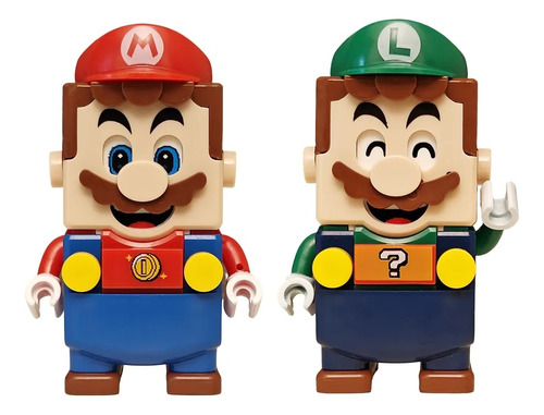 Super Mario Y Luigi Bloques Pack 2 Figuras Compatibles Lego