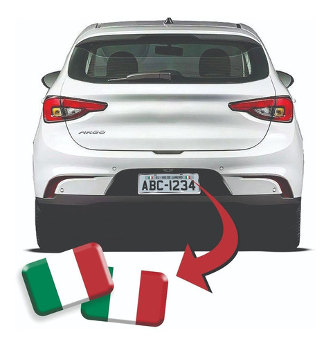 Emblema Adesivo Italia Placa Fiat Argo Uno Palio Toro - Par