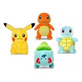 Pikachu Charmander Squirtle Boulbasour 4 Pzs Peluche 20cm