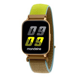 Relogio Smartwatch Mondaine Full Touch Pulseira Nylon Cor Da Caixa Dourado Cor Da Pulseira Bege