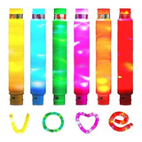 Pack 6 Pop Tubes (tubo) Con Luces Juguete Anti Estres
