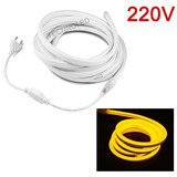 15 Mt Mangueira Led Neon 220v Flexivel Amarelo + Conector