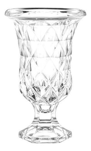 Vaso Com Pé De Vidro Diamond  15 X 14 Cm - Lyor