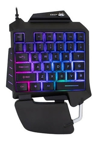 Teclado Gamer Uma Mão Rgb Led Single Handed Usb Notebook Pc 