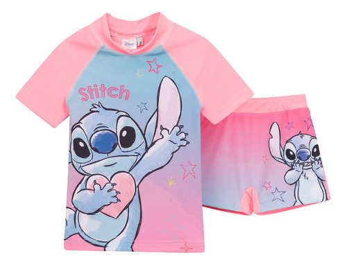 Conjunto Uv 50 Protección Solar Stitch Corazón Disney 