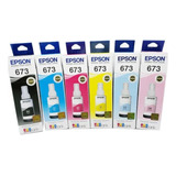 Kit 6 Refis De Tinta Para Epson 673 Original L800 L805 L810