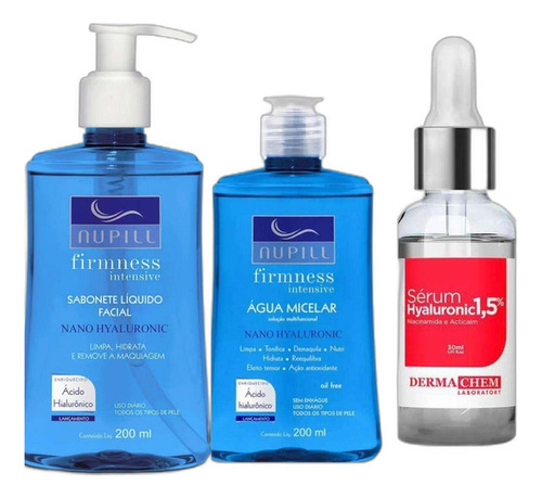 Kit Skin Care Rosto Com Hyaluronic Com Sabonete Agua Micelar