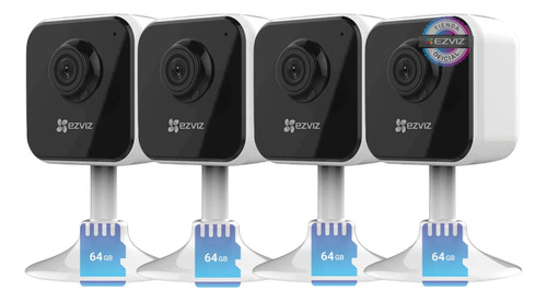 Kit X4 Mini Camaras De Seguridad Wifi Ezviz + Memorias 64gb