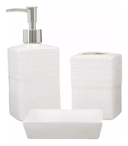 Kit Banheiro Lavabo Conjunto Porta Sabonete Líquido / Kb-009