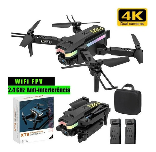 Drone Câmera Profissional 1080p 20 Min 4k+2 Baterias