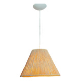 Luminária Lustre Pendente Cone Palha De Milho C/fiaçao 35x26