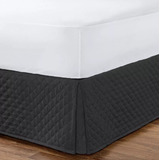 Saia Para Cama Box Solteiro Matelada Microfibra Cor Preto