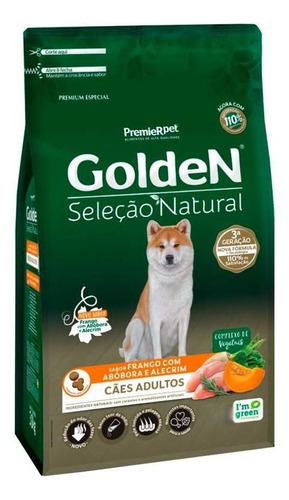 Ração Golden Seleção Natural Adulto Abobora 12kg