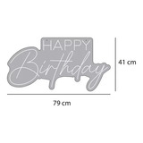 Letrero Neón Led Happy Birthday Grande 41 X 79 Cm