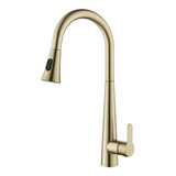 Torneira Misturador Gourmet Cozinha Dourado Fosco Extensível