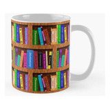 Taza Estantería De Biblioteca Fondo De Patrón Para Lectores 